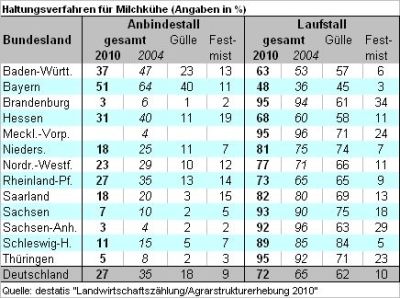 Haltungsverfahren Milchkühe